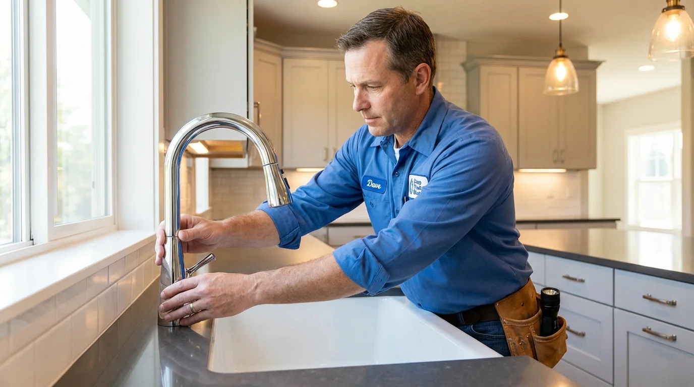 Kitchen faucet installation by Johns Plumbing LLC in Danville